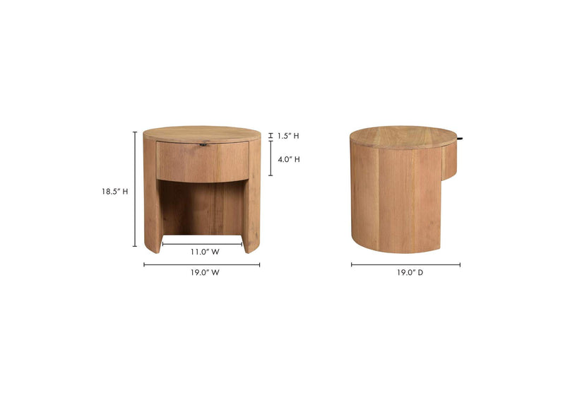 RP-1012-24 Theo One Drawer Nightstand Natural