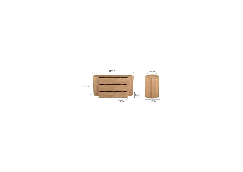 RP-1013-24 Theo 6 Drawer Dresser Natural