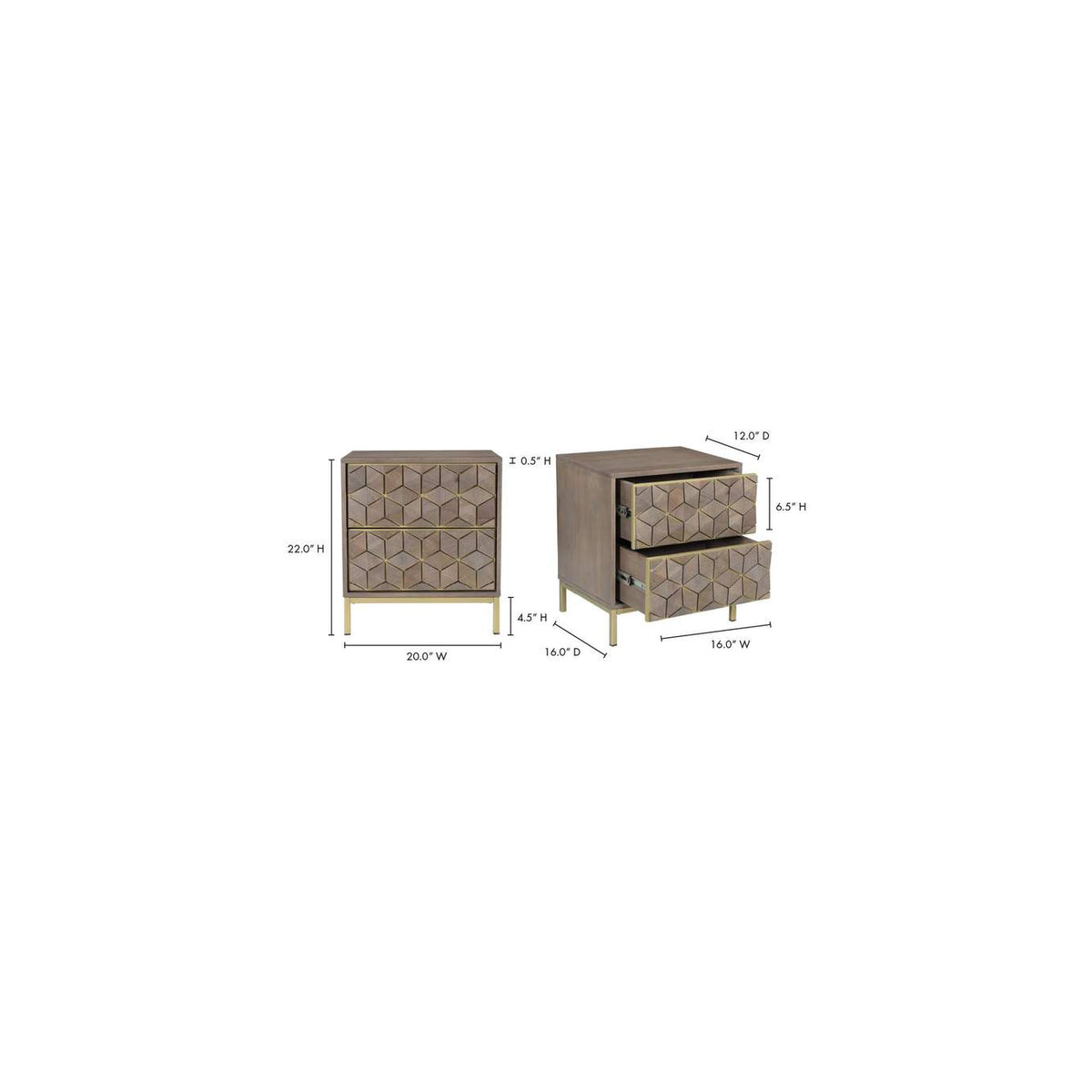 RP-1017-29 Corolla Nightstand Light Grey