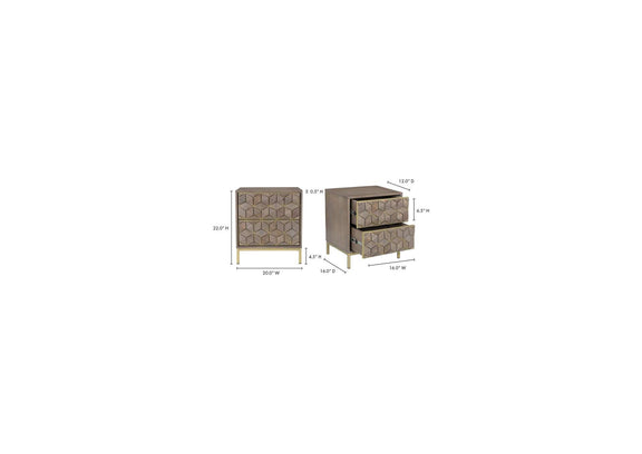 RP-1017-29 Corolla Nightstand Light Grey