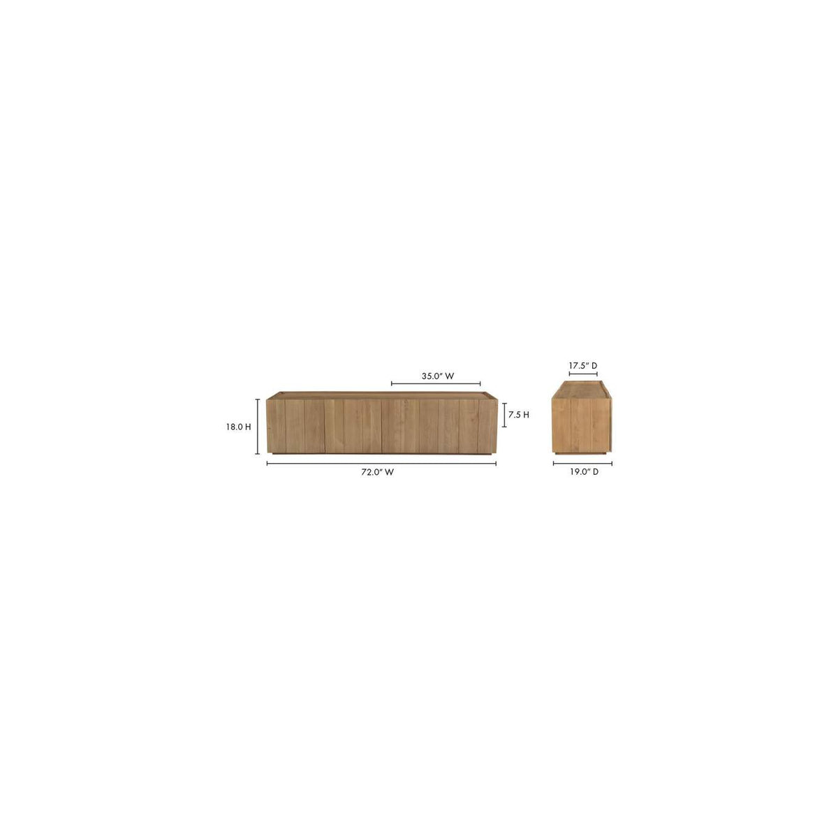 RP-1021-24 Plank Media Cabinet Natural