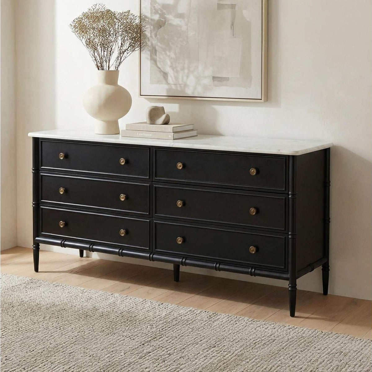 RP-1061-02 Eleanor 6 Drawer Dresser Black