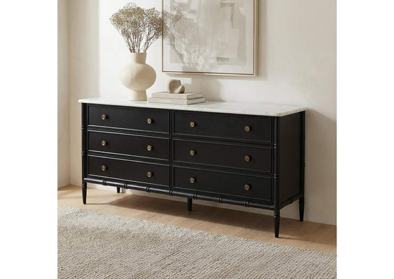 RP-1061-02 Eleanor 6 Drawer Dresser Black