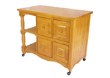 DCY-CRT-03-LO Sunset Trading Regal Kitchen Cart | Light Oak