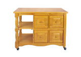 DCY-CRT-03-LO Sunset Trading Regal Kitchen Cart | Light Oak
