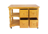 DCY-CRT-03-LO Sunset Trading Regal Kitchen Cart | Light Oak