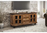 HH-3365-065 Sunset Trading Rustic City Sideboard | Wheels| Distressed