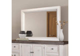 HH-4750-320 Sunset Trading Rustic French Mirror | Distressed White and Brown Solid Wood