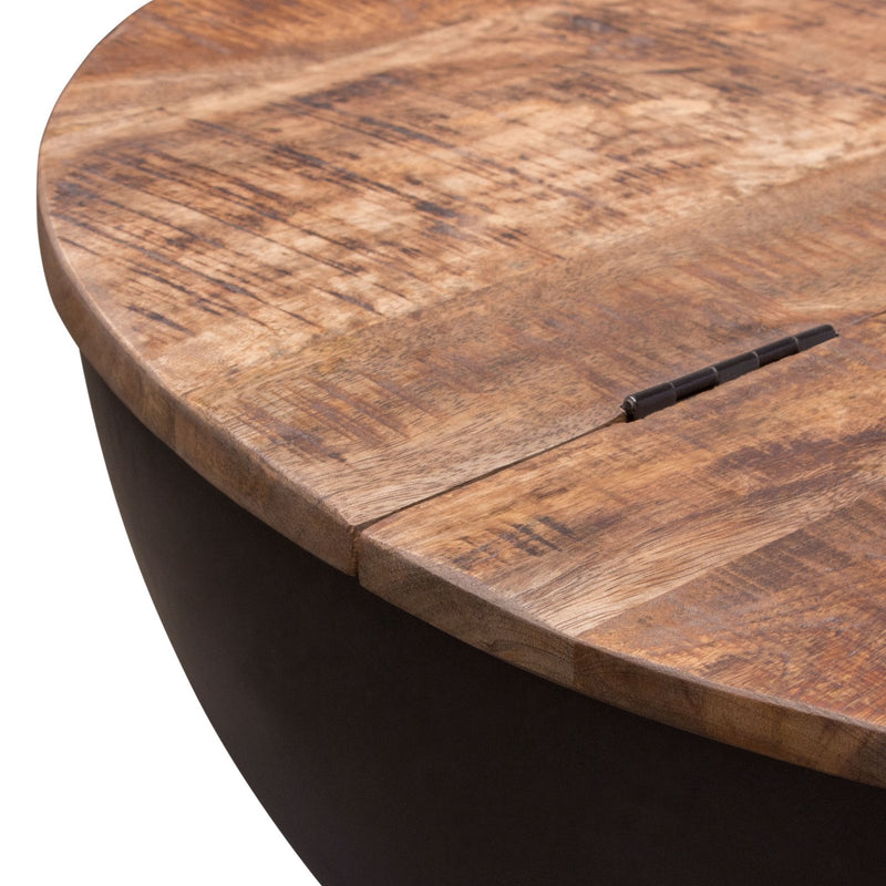 Salem Round Drum Storage Cocktail Table