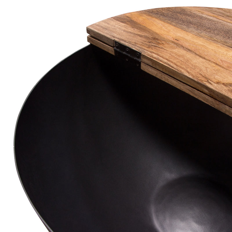 Salem Round Drum Storage Cocktail Table