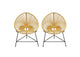 Sativa 2-Pack Accent Chair in Orange Rope w/ Black Iron Rod Frame