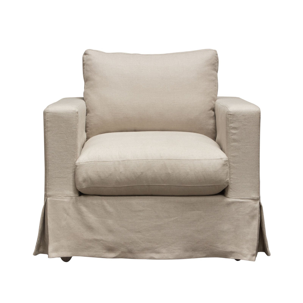 Savannah Slip-cover Chair In Sand Natural Linen