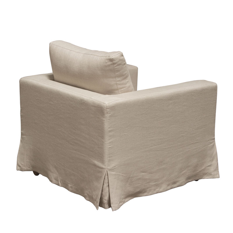 Savannah Slip-Cover Chair in Sand Natural Linen