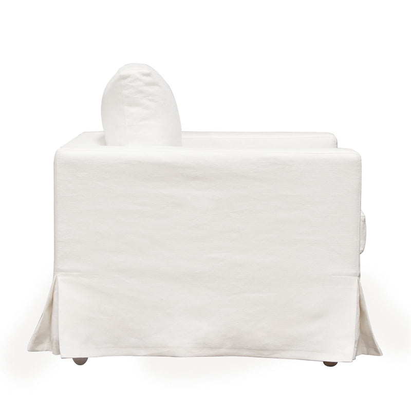 Savannah Slip-Cover Chair in White Natural Linen