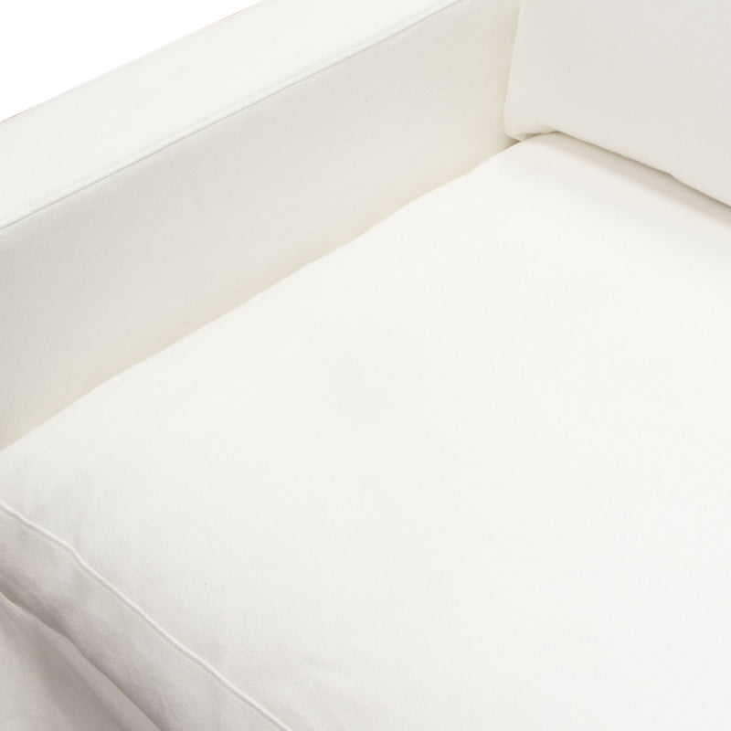 Savannah Slip-Cover Chair in White Natural Linen
