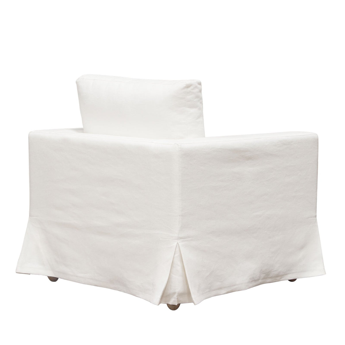 Savannah Slip-Cover Chair in White Natural Linen