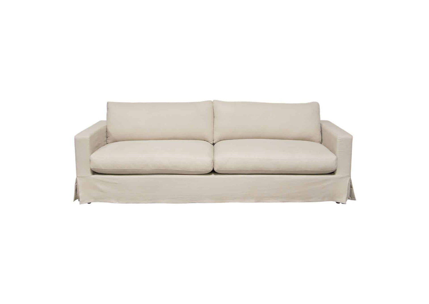 Savannah Slip-cover Sofa In Sand Natural Linen