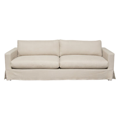 Savannah Slip-cover Sofa In Sand Natural Linen