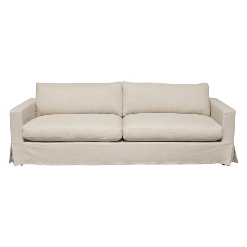 Savannah Slip-cover Sofa In Sand Natural Linen