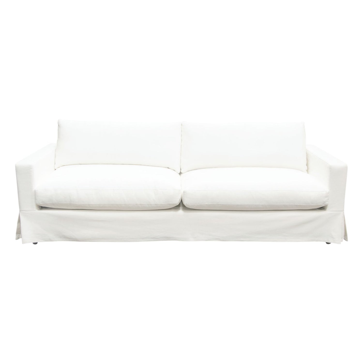 Savannah Slip-Cover Sofa in White Natural Linen