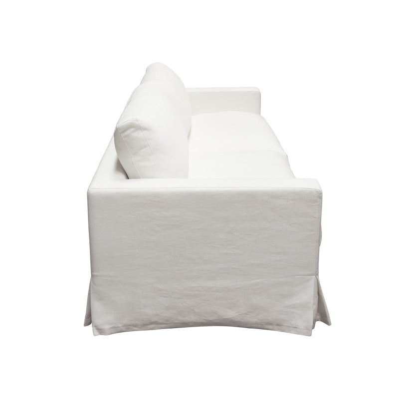 Savannah Slip-Cover Sofa in White Natural Linen