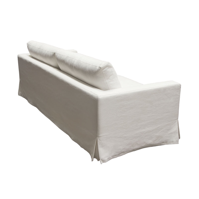 Savannah Slip-Cover Sofa in White Natural Linen
