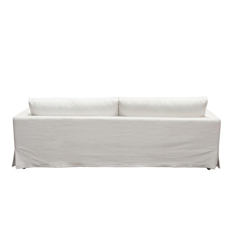 Savannah Slip-Cover Sofa in White Natural Linen