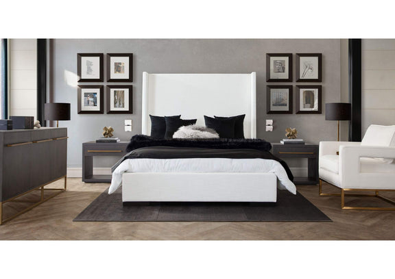 SEATTLEWHQUBED Seattle Queen Bed With Vintage Wing In White Linen