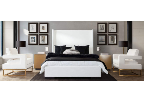 SEATTLEWHQUBED Seattle Queen Bed With Vintage Wing In White Linen