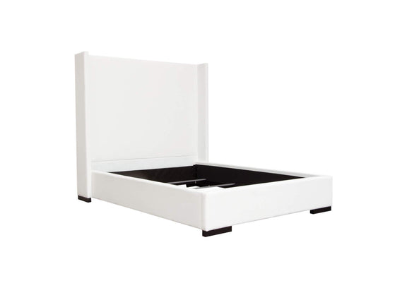 SEATTLEWHQUBED Seattle Queen Bed With Vintage Wing In White Linen