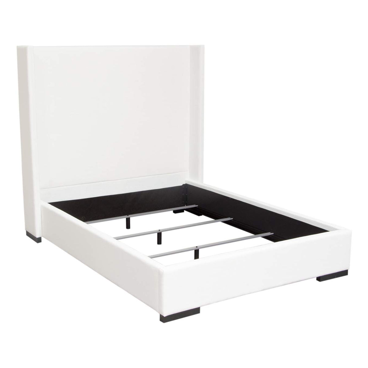 SEATTLEWHQUBED Seattle Queen Bed With Vintage Wing In White Linen