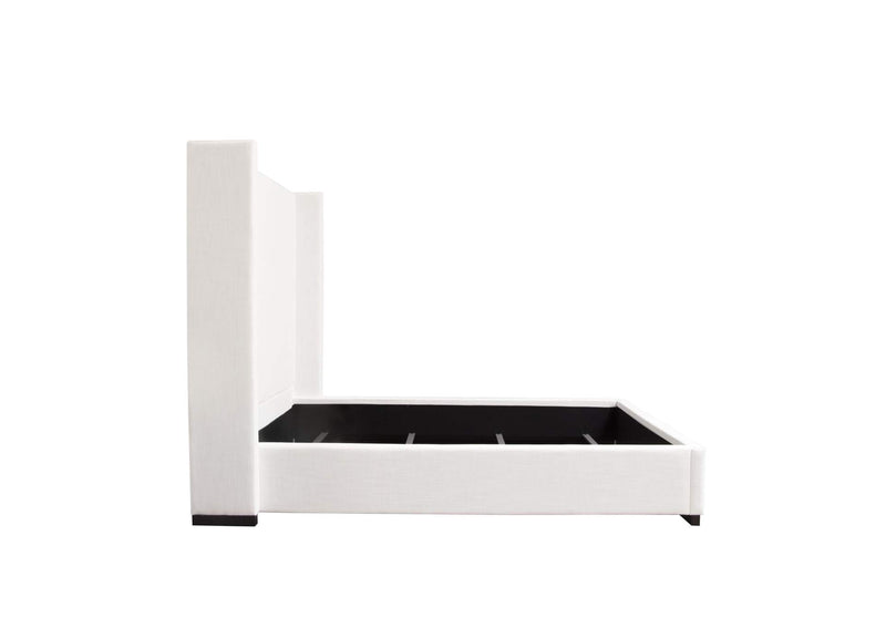 SEATTLEWHQUBED Seattle Queen Bed With Vintage Wing In White Linen