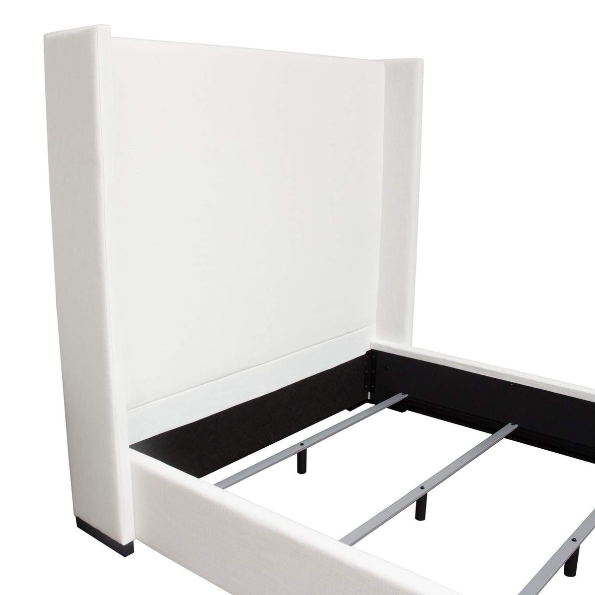 SEATTLEWHQUBED Seattle Queen Bed With Vintage Wing In White Linen