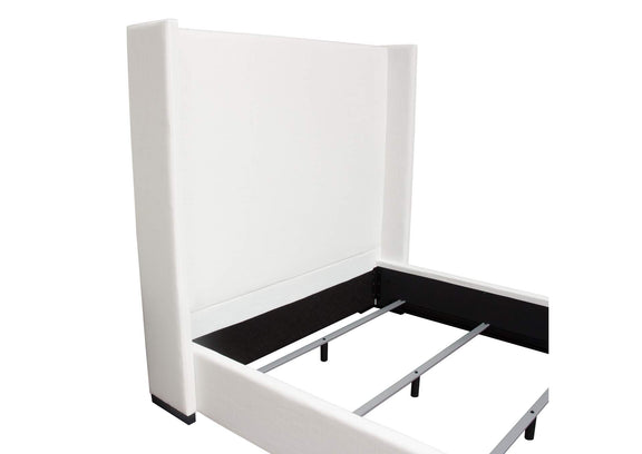 SEATTLEWHQUBED Seattle Queen Bed With Vintage Wing In White Linen