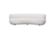 Simone Curved Sofa in White Faux Sheepskin Fabric