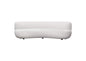 Simone Curved Sofa in White Faux Sheepskin Fabric by Diamond Sofa