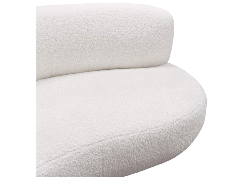 SIMONESOWH Simone Curved Sofa In White Faux Sheepskin Fabric