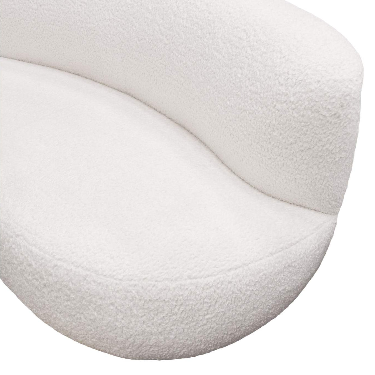 SIMONESOWH Simone Curved Sofa In White Faux Sheepskin Fabric