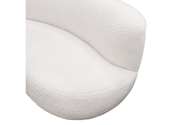 SIMONESOWH Simone Curved Sofa In White Faux Sheepskin Fabric