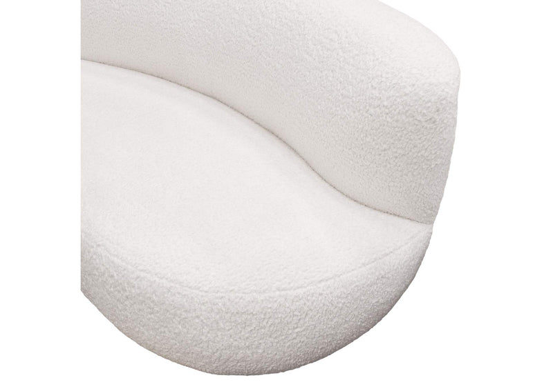 SIMONESOWH Simone Curved Sofa In White Faux Sheepskin Fabric