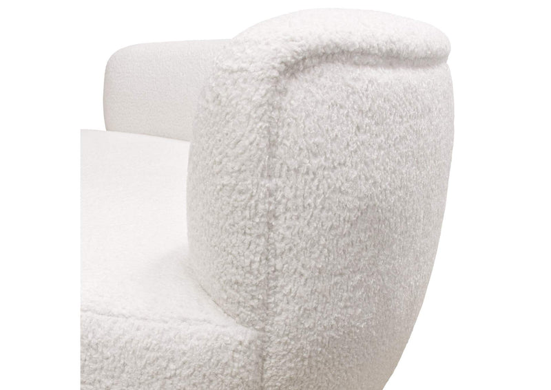 SIMONESOWH Simone Curved Sofa In White Faux Sheepskin Fabric