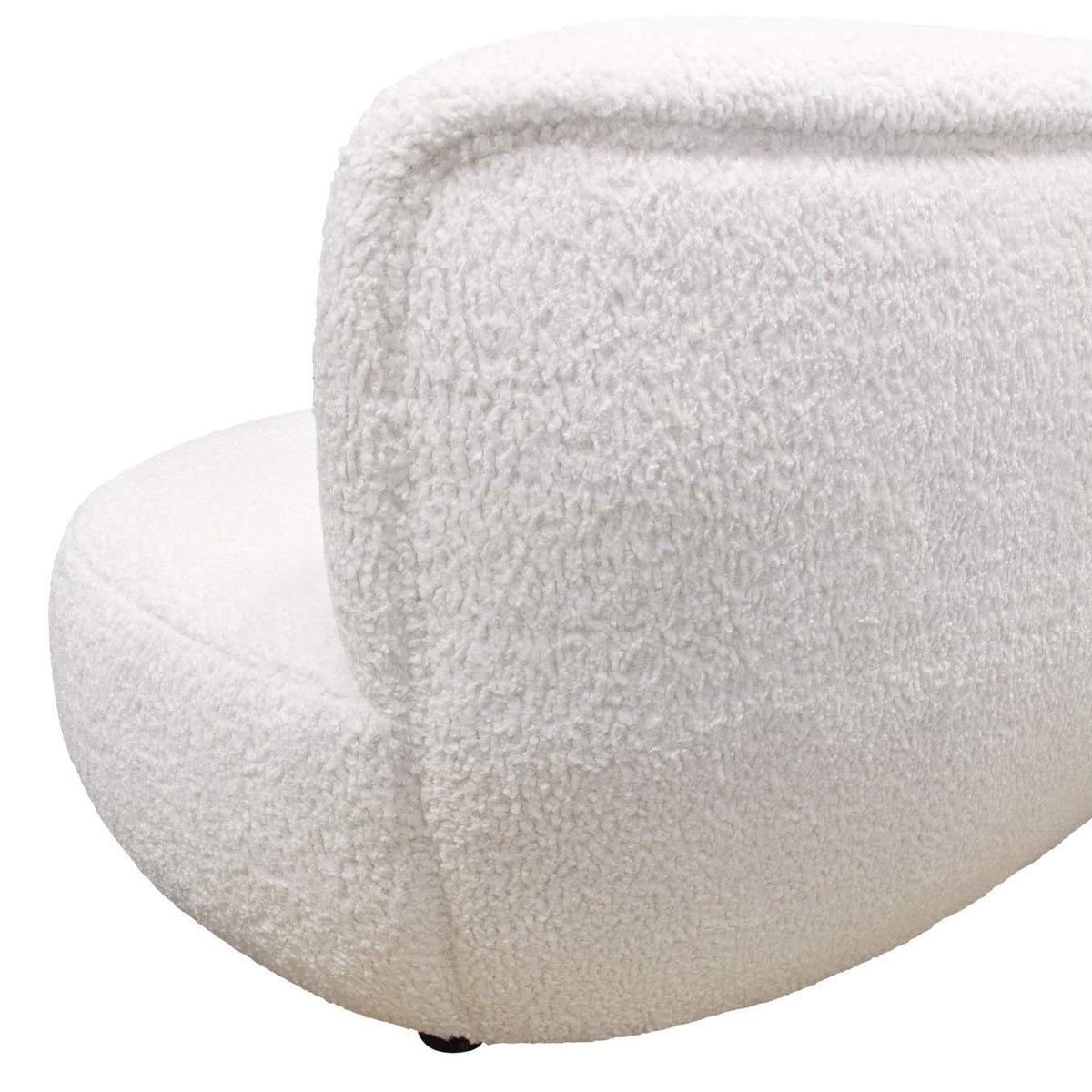 SIMONESOWH Simone Curved Sofa In White Faux Sheepskin Fabric