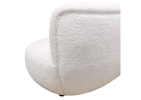 SIMONESOWH Simone Curved Sofa In White Faux Sheepskin Fabric