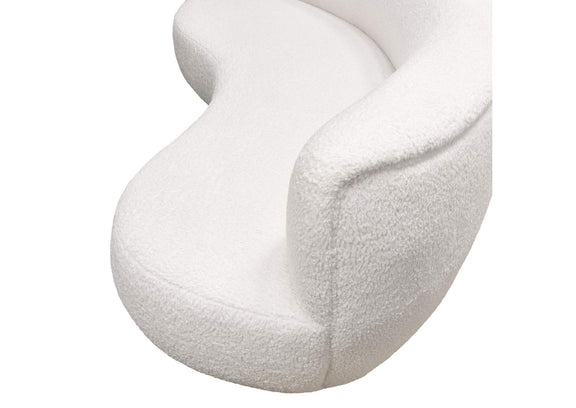 SIMONESOWH Simone Curved Sofa In White Faux Sheepskin Fabric