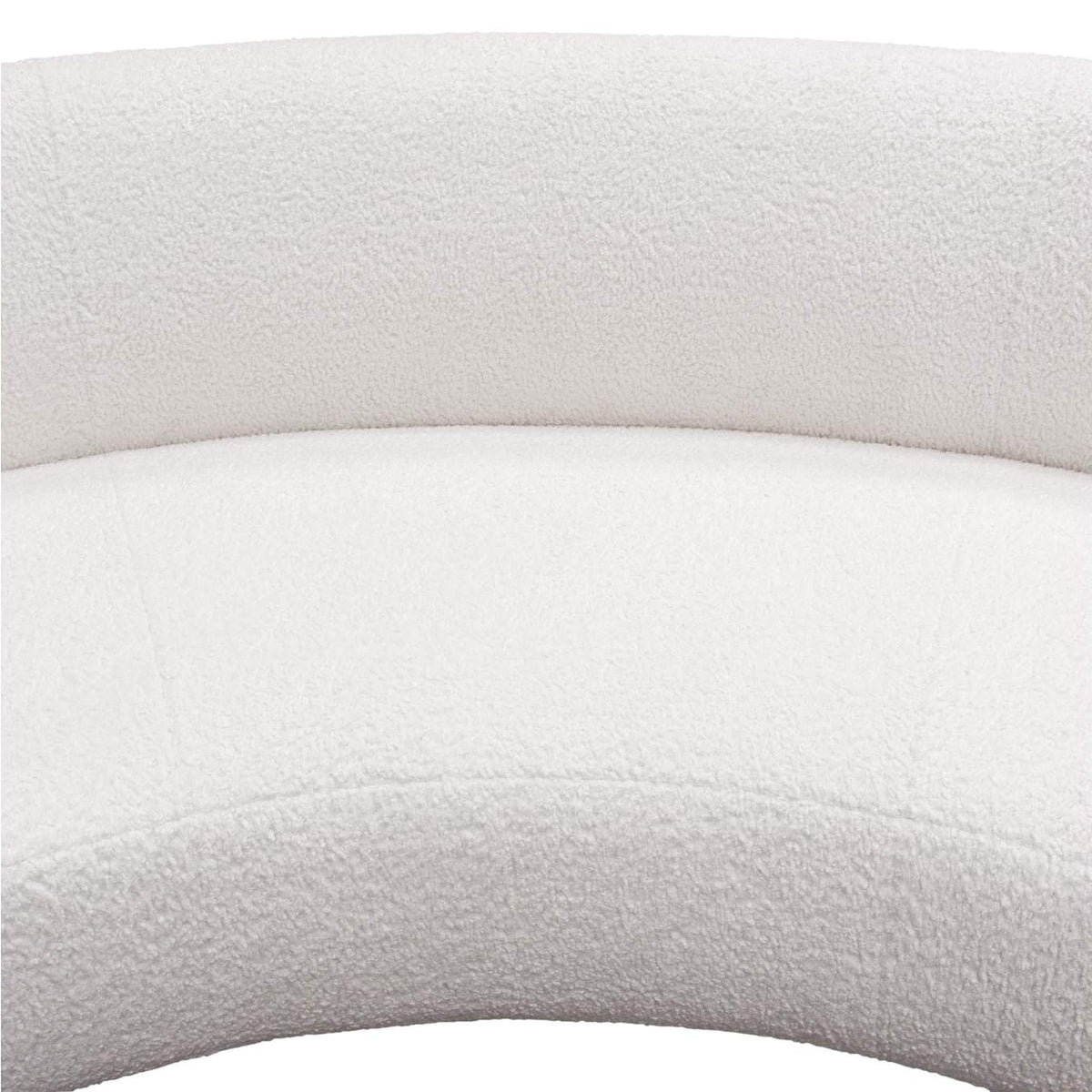 SIMONESOWH Simone Curved Sofa In White Faux Sheepskin Fabric