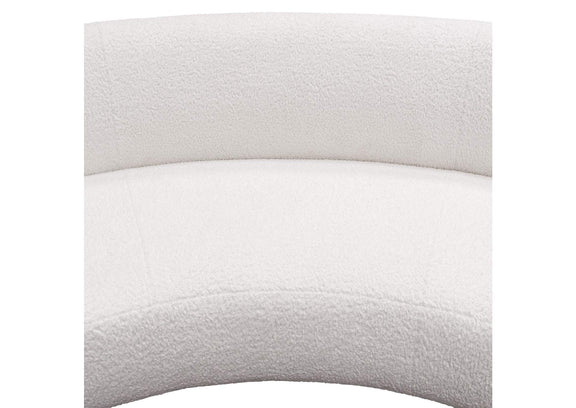 SIMONESOWH Simone Curved Sofa In White Faux Sheepskin Fabric