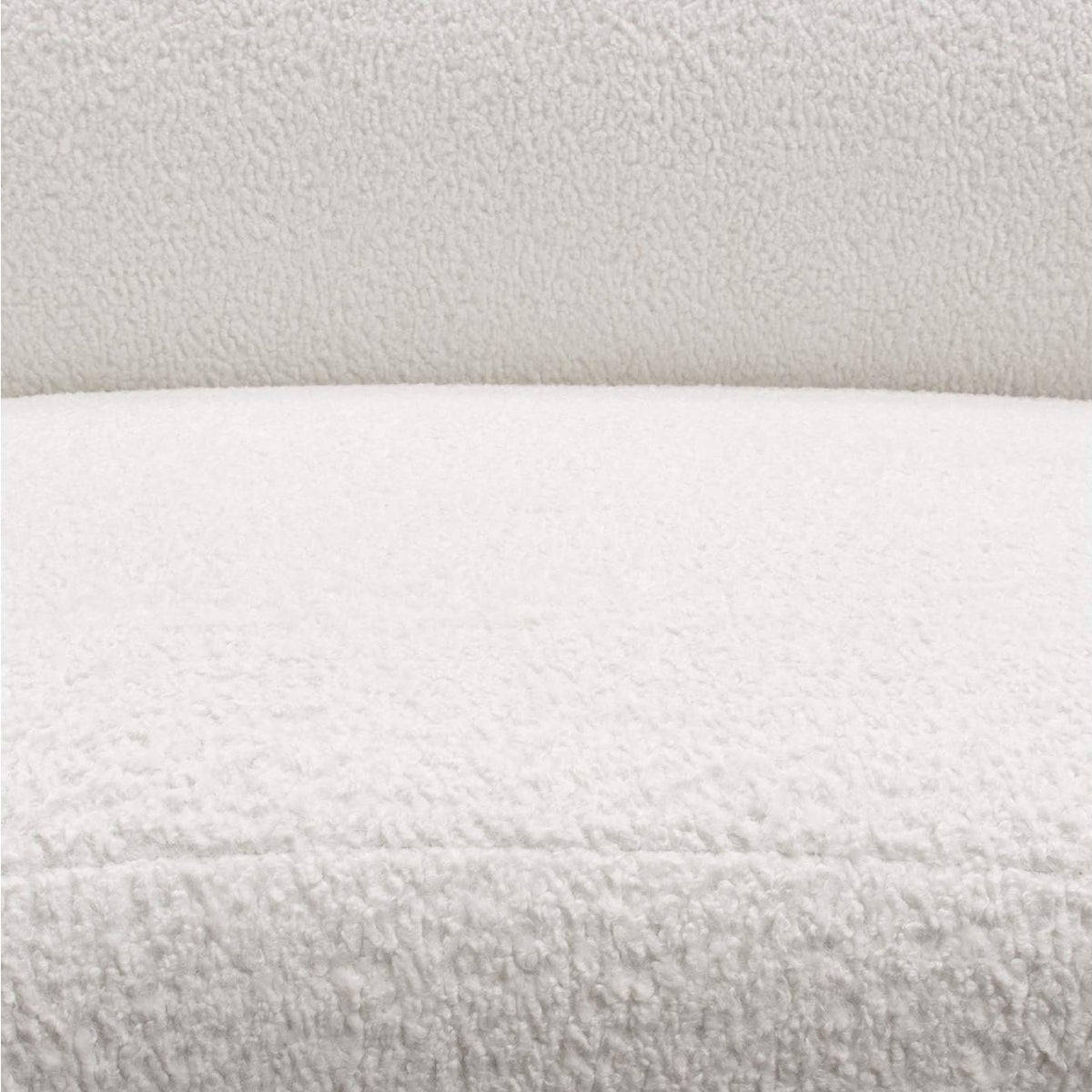 SIMONESOWH Simone Curved Sofa In White Faux Sheepskin Fabric