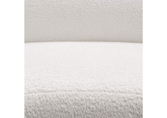 SIMONESOWH Simone Curved Sofa In White Faux Sheepskin Fabric