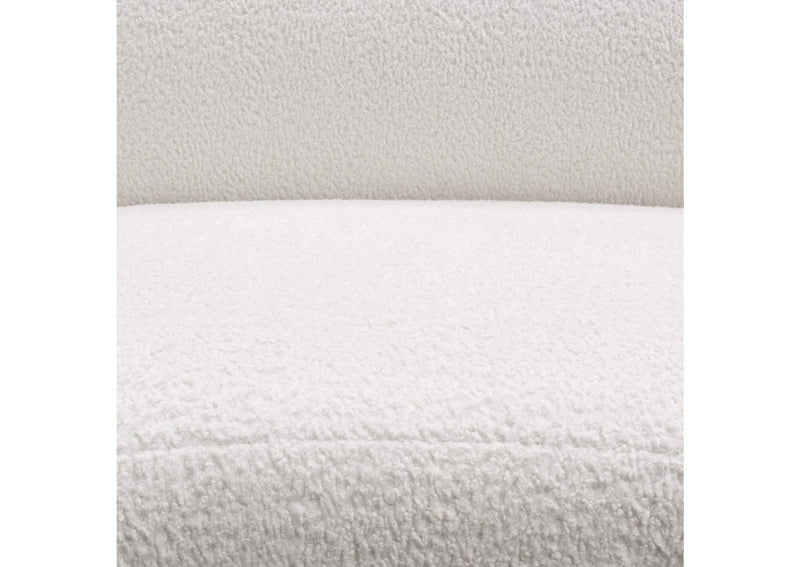 SIMONESOWH Simone Curved Sofa In White Faux Sheepskin Fabric