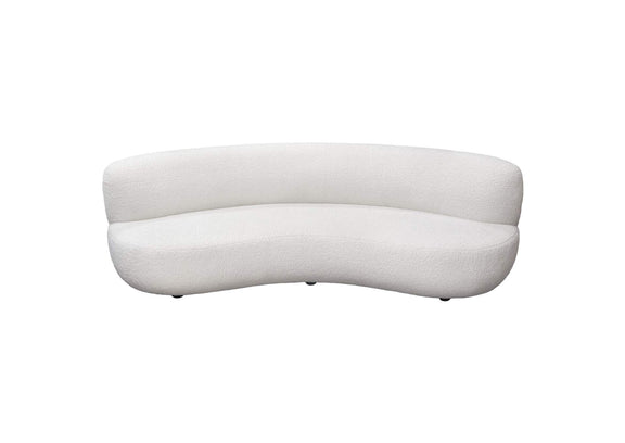 SIMONESOWH Simone Curved Sofa In White Faux Sheepskin Fabric